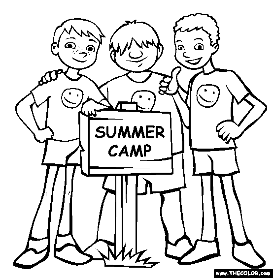 Summer Camp Coloring Page